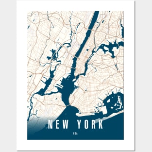 new york city map Posters and Art